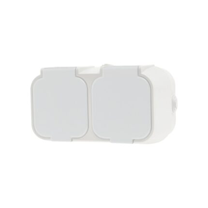 GEYER Πρίζα διπλή IP54 H2-B52GM-W λευκή