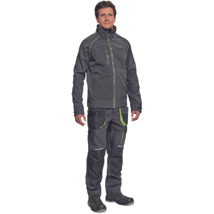 ΜΠΟΥΦΑΝ SOFTSHELL ΕΡΓΑΣΙΑΣ ΑΔΙΑΒΡΟΧΟ GREENDALE ΑΝΘΡΑΚΙ/ΛΑΙΜ 94%poly-6%elast, 320 g/m² 2XL - Image 2