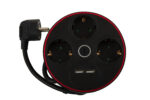 GEYER Πολύπριζο μαύρο με διακόπτη 3 θέσεις & 2xUSB GNBKU03/E