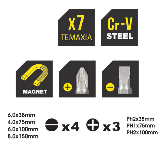 TOP MASTER Κατσαβίδια CR-V σετ 7τεμ 225104 - Image 2
