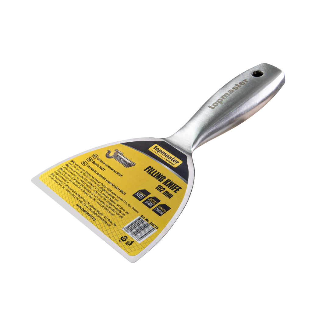 320729 TOP MASTER Σπάτουλα αμερικής γυψοσανίδας inox 152mm 320729 - Image 1