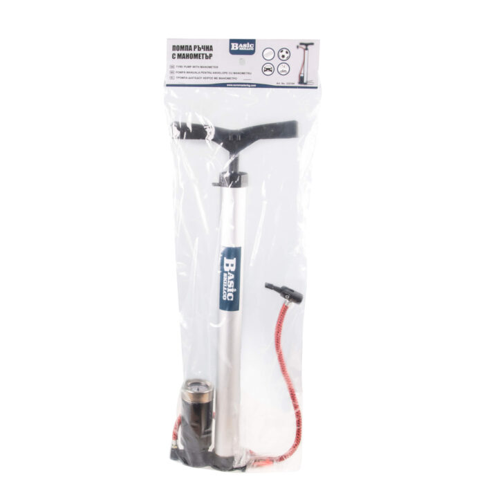 BASIC Τρομπά δαπέδου χειρός με μανόμετρο 332104 - Image 2