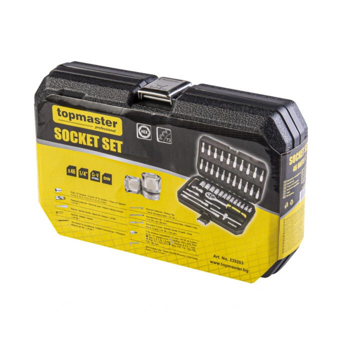 TOP MASTER Κασετίνα καρυδάκι CR-V 1/4" σετ 46τεμ 339203 - Image 2