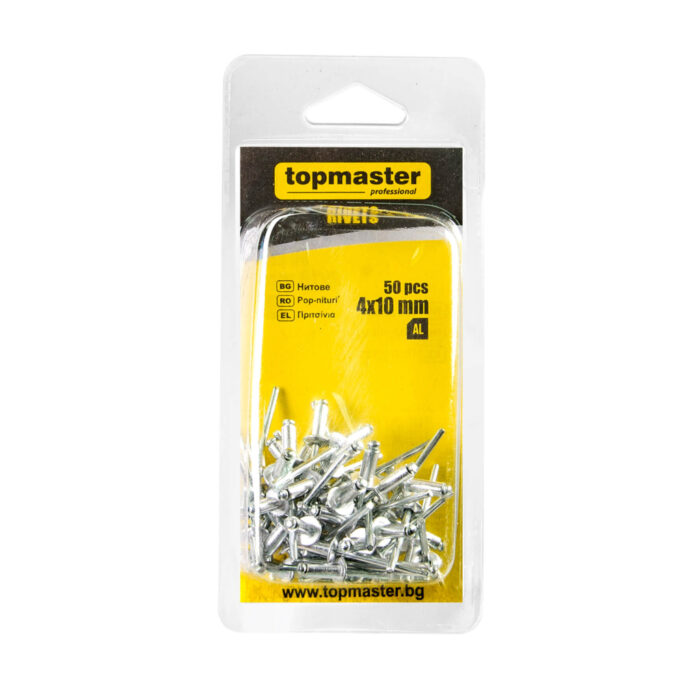 TOP MASTER Πριτσίνια αλουμινίου 50τεμ 4x10mm 511150 - Image 2