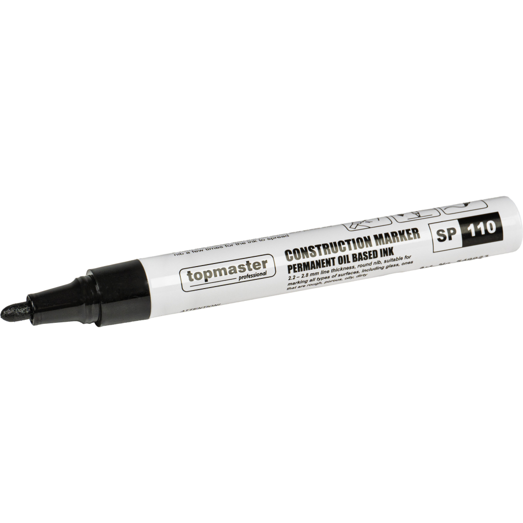 549923 TOP MASTER Μαρκαδόρος ανεξίτηλος 2.8mm μαύρος & κίτρινος 549923 - Image 1