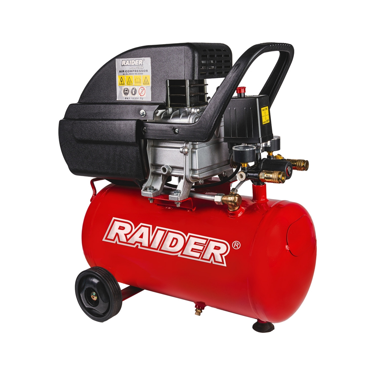 10-4033 RAIDER Αεροσυμπιεστής 24L RD-AC04Z 1.5kW 089401 - Image 1