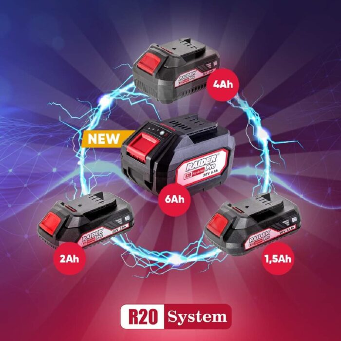 RAIDER R20 Μπαταρία 20V με χωρητικότητα 4Ah Li-ion RDP-R20 131153 - Image 2