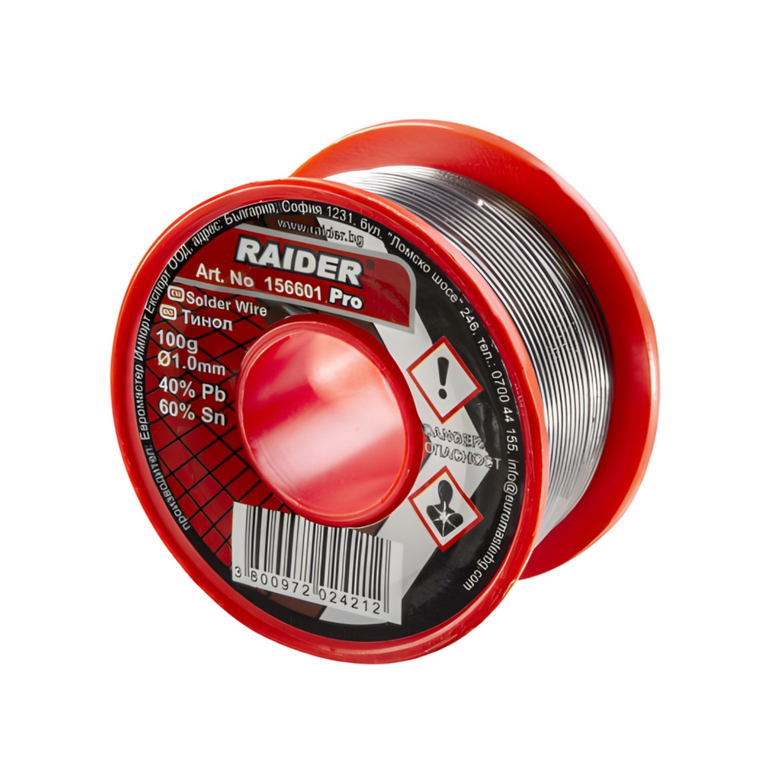 10-5652 RAIDER Καλάι κόλληση 1.6ΜΜ 100g 60%Sn 40%Pb 156602 - Image 1