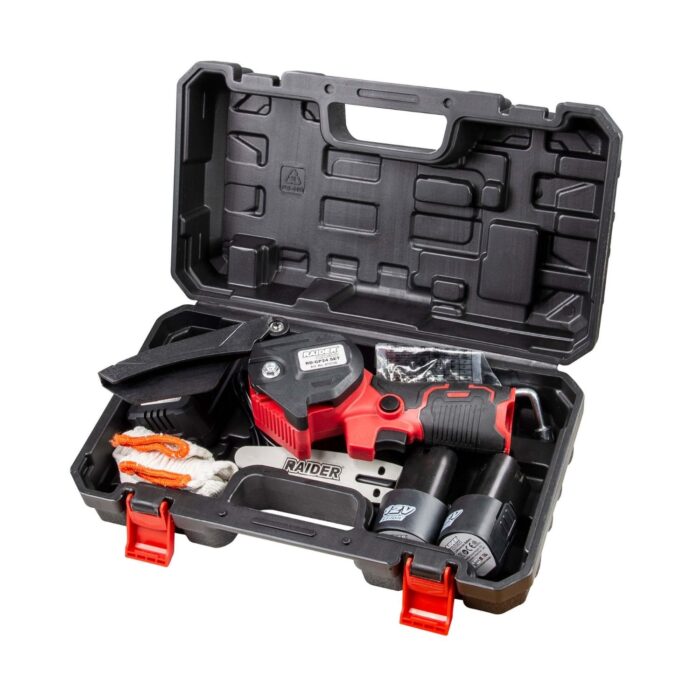 RAIDER Αλυσοπρίονο κλαδευτικό μπαταρίας 2x2Ah 12V 0,87kg με λάμα 10cm RD-GP24 075726 - Image 2